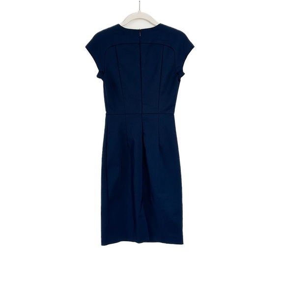 Mango Fitted Cotton Dress Navy Blue Size 0 NWT - Picture 7 of 7